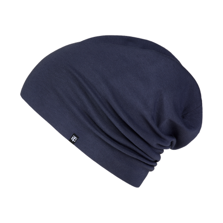 Yun Baumwoll Slouch Beanie in Navy Anthracite (Dunkelblau)