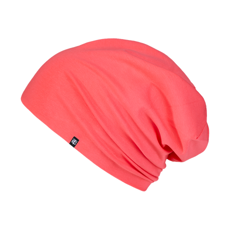 Yun Baumwoll Slouch Beanie in Portland Coral (Koralle)