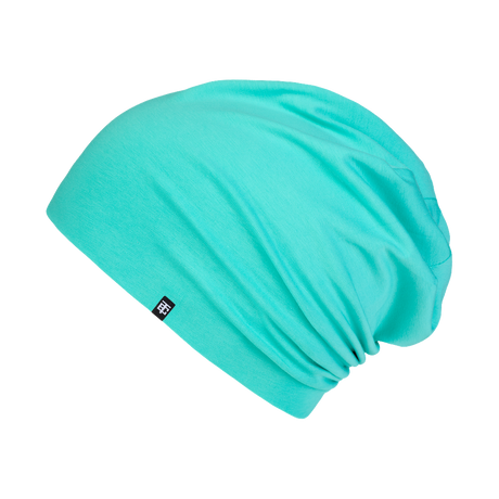 Yun Baumwoll Slouch Beanie in Jade Green (Türkis)