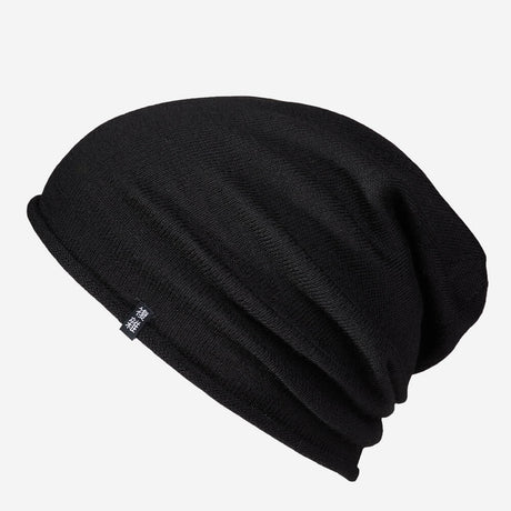Umi Merino Slouch Beanie in Deep Black (Schwarz) – Seitenansicht