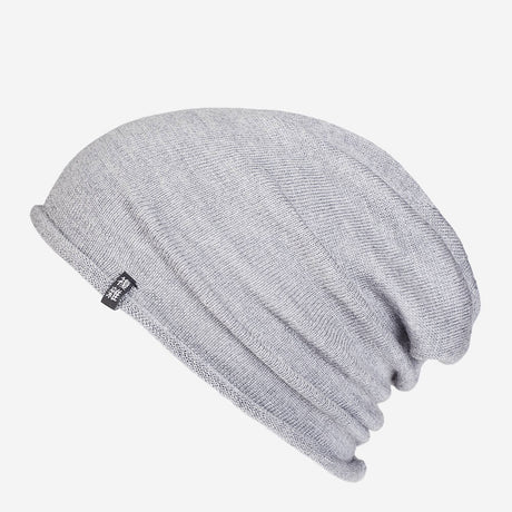 Umi Merino Slouch Beanie in Stone Grey (Hellgrau) – Seitenansicht